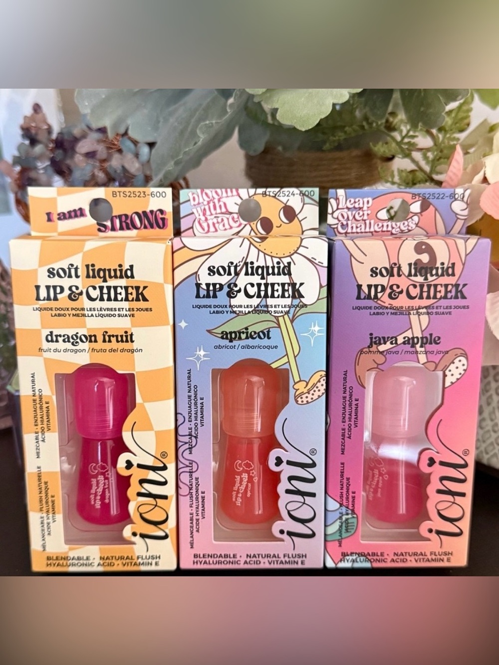 🆕🪷  IONI LIMITED EDITION  SOFT LIQUID “LIP & CHEEK” 3-PIECE SET BRAND NEW IN BOX